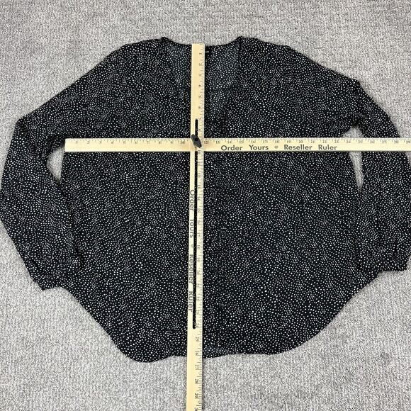 Torrid Blouse Womens 0X Black White Polka Dot Plus Top Boho Button V Neck - Picture 7 of 8